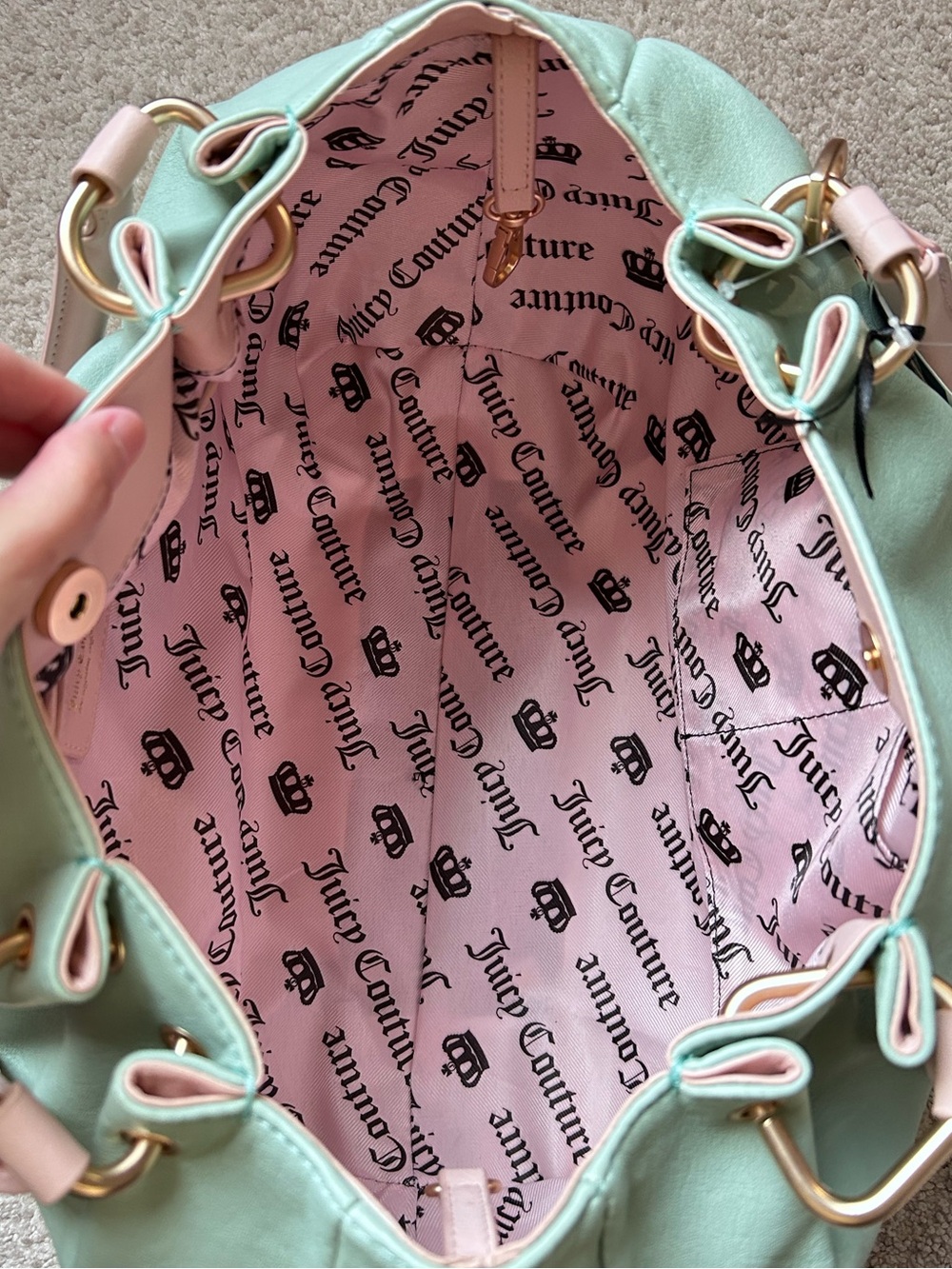 Juicy Couture Royal To Juicy Satchel Frosty Green Y2K Retro Barbiecore NWT - Picture 10 of 12